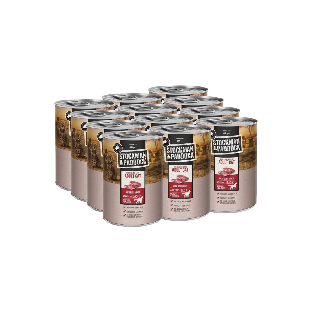 Stockman and Paddock Wet Cat Food Beef 400G x 12PK